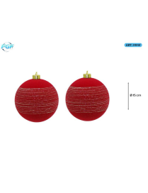 RED VELVET LINE WITH BALL DESIGN 15cm 2pcs