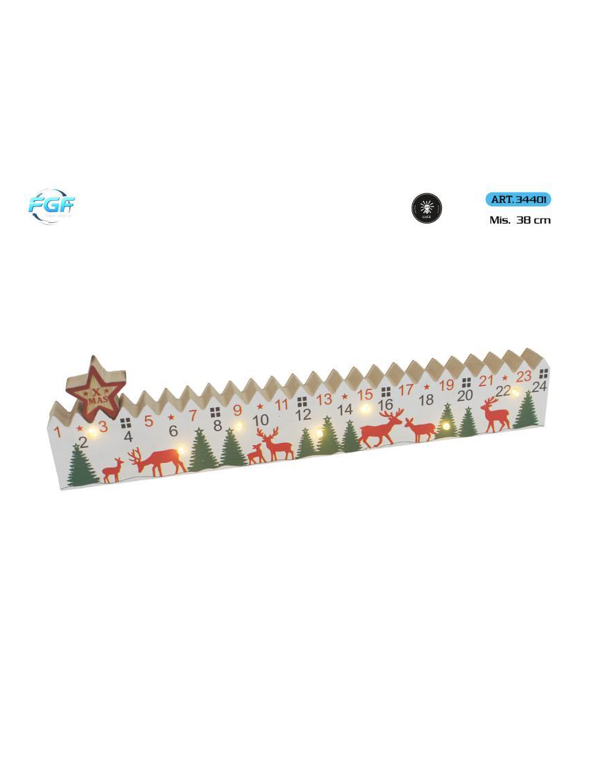 CALENDARIO AVVENTO 38cm C/LUCE