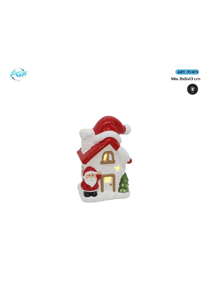 L.TERRAC.XMAS CASA C/BABBO  8x6x13 C/LED
