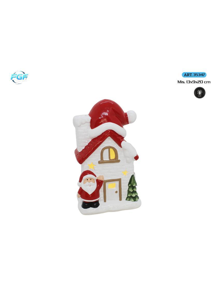 L.TERRAC.XMAS CASA C/BABBO 13x9x20 C/LED