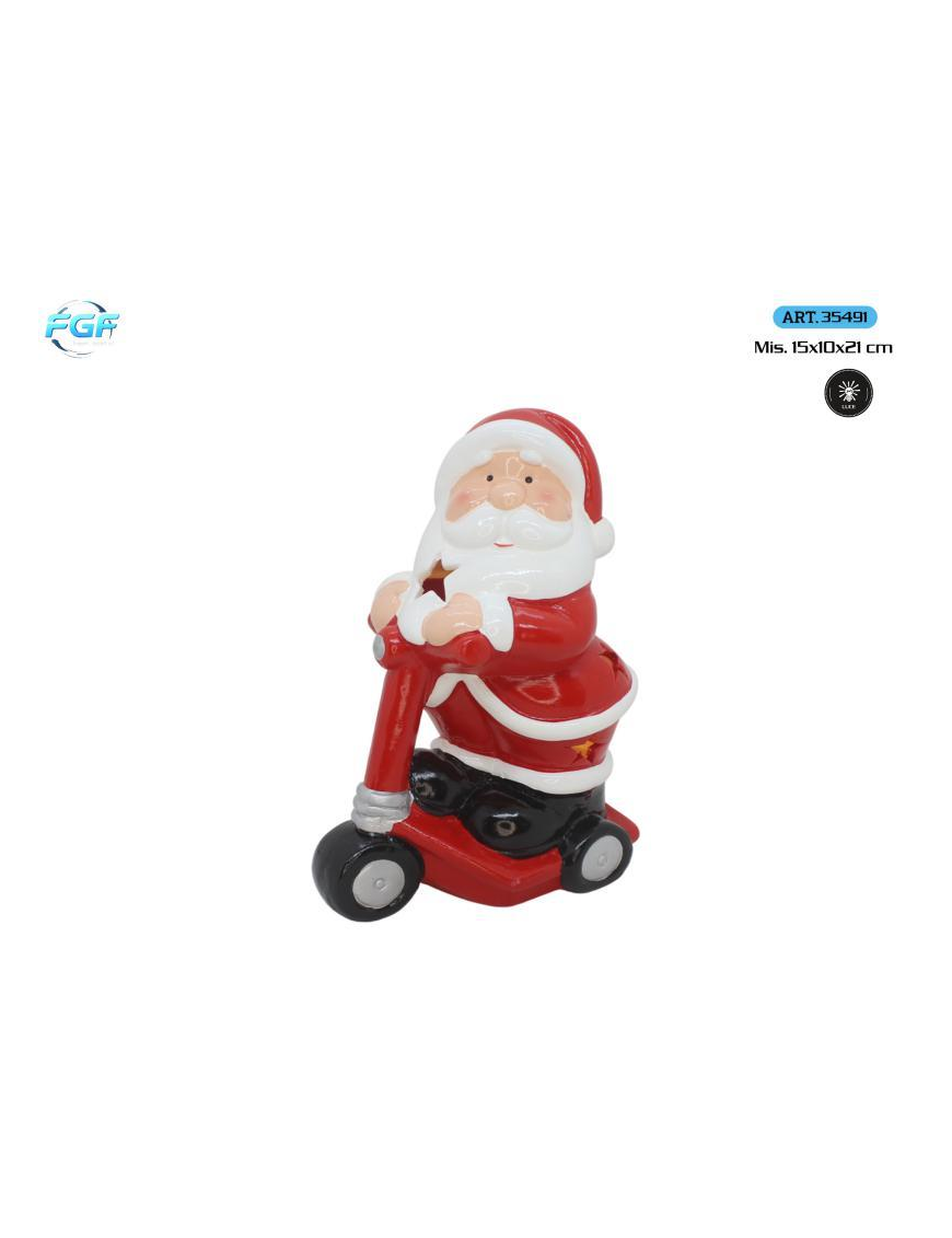 L.TERRAC.XMAS BABBO C/MONOPATT 21cm C/LE