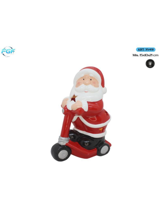 L.TERRAC.XMAS BABBO C/MONOPATT 21cm C/LE