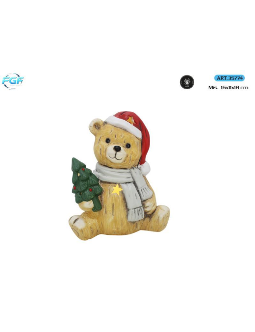L.TERRAC.XMAS ORSETTO DEC. 18cm C/LED