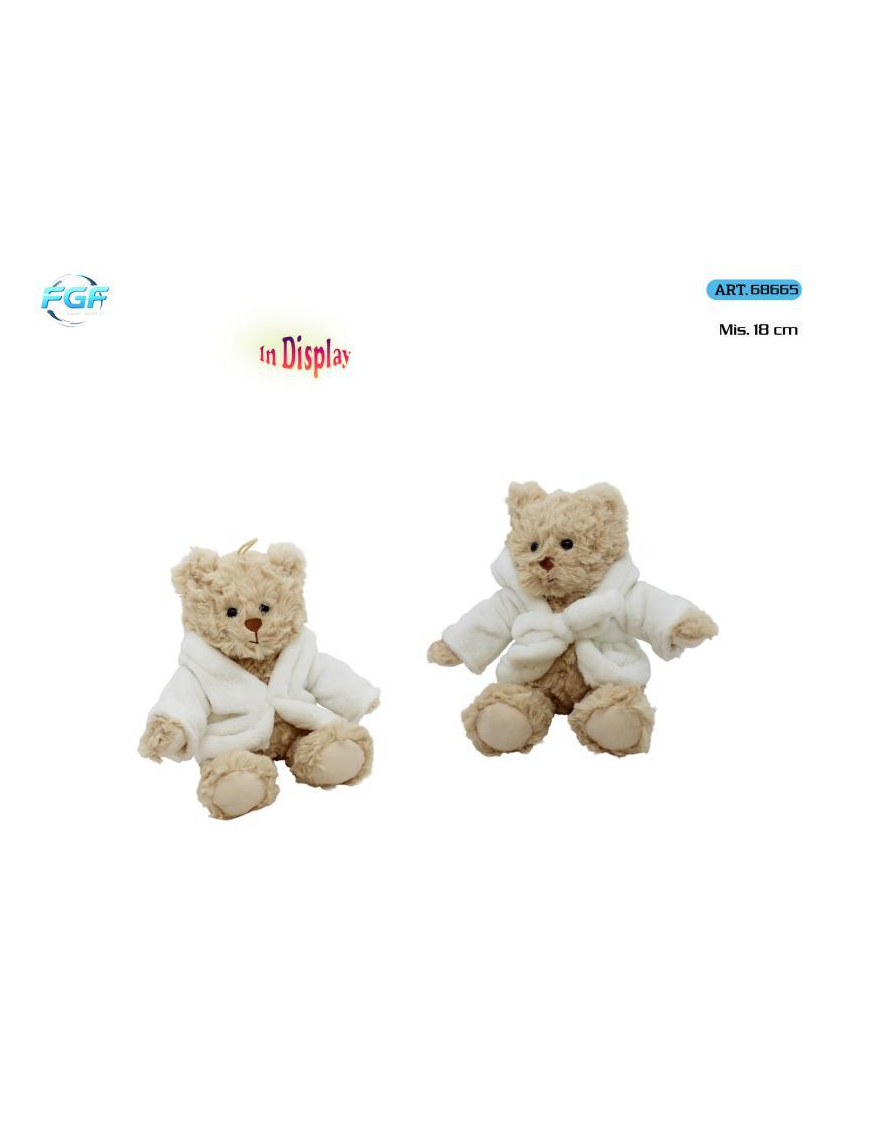 ORSO PELUCHE C/ACCAPPATOIO 18cm