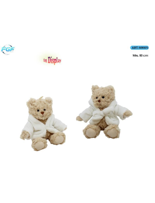 ORSO PELUCHE C/ACCAPPATOIO 18cm