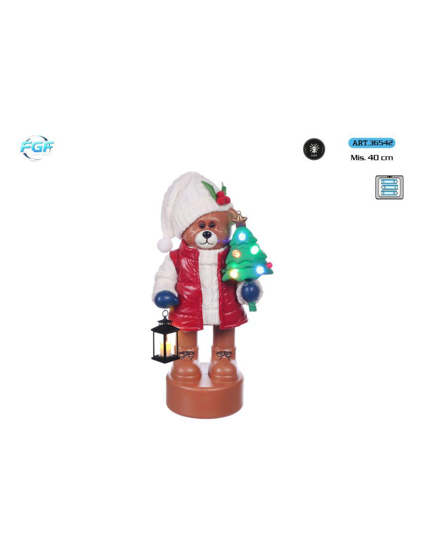 ORSETTO PLASTICA C/MUSICA+LED  40cm