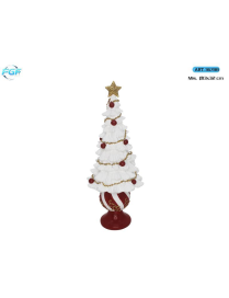 L.POLIRESINA ROSSO/BIANCO ALBERO 13x32cm