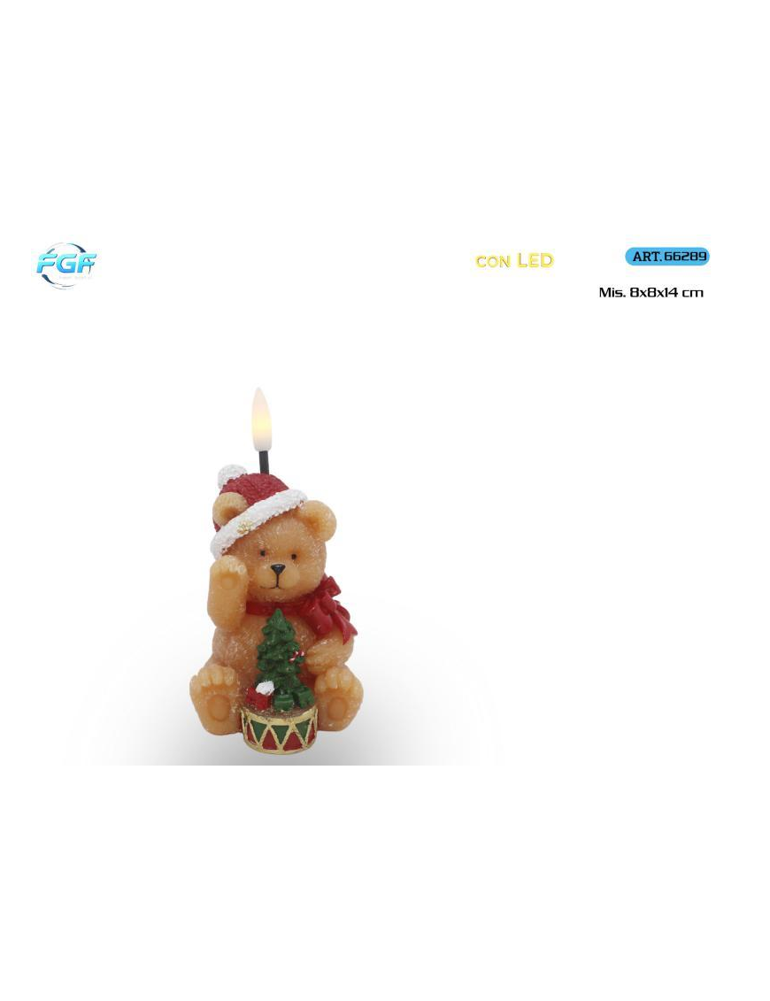 CANDELA PL. LUM. ORSETTO 14cm 66289
