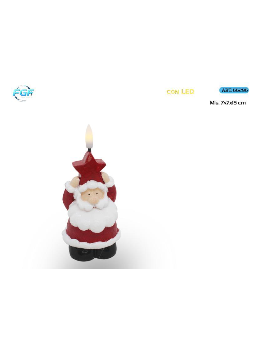 CANDELA PL. LUM. BABBO NAT. 15cm 66296