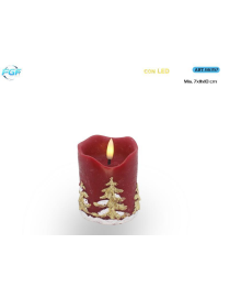 CANDELA PL. LUM. PILLAR ROSSO 10cm 66357
