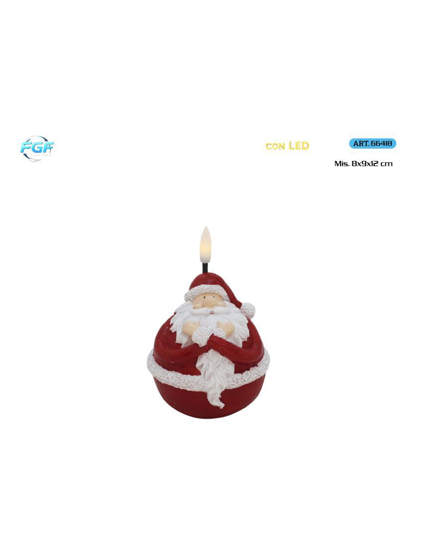 CANDELA PL. LUM. BABBO NAT. 12cm 66418
