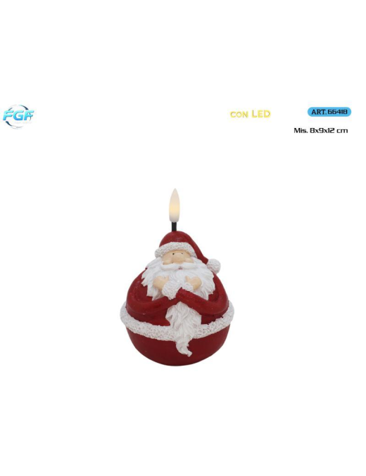CANDELA PL. LUM. BABBO NAT. 12cm 66418