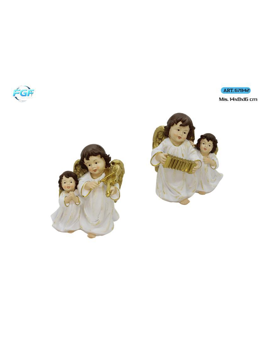 ANGELI POLIRESINA BIANCO 2pz 14x8x16