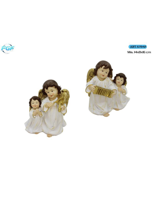 ANGELI POLIRESINA BIANCO 2pz 14x8x16