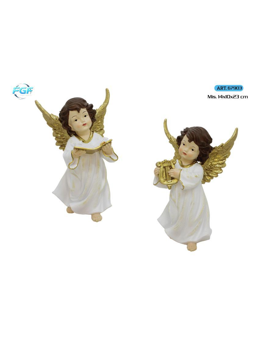 ANGELI POLIRESINA BIANCO 2pz 14x10x23