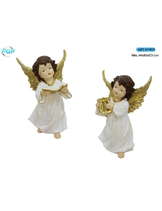 ANGELI POLIRESINA BIANCO 2pz 14x10x23