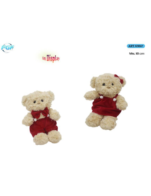 ORSO PELUCHE C/VESTITO 18cm