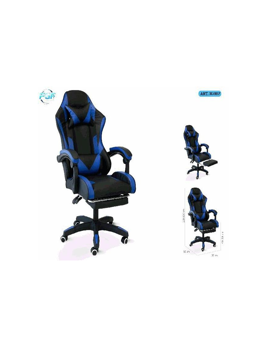POLTRONA GAMING ECOPELLE BLU