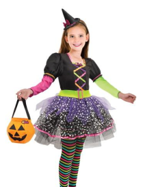 COSTUME CARNEVALE BARBIE STREGA 3-4 ANNI