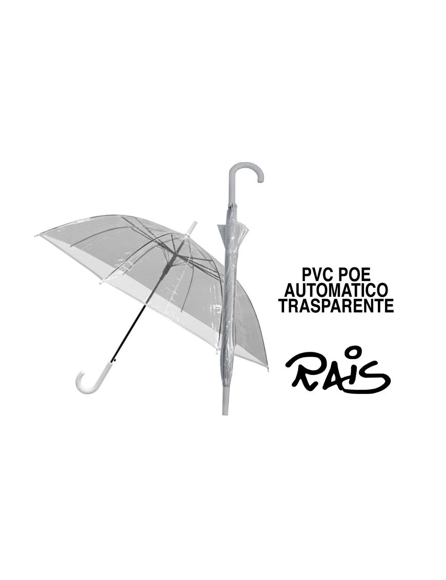 UNISEX TRANSPARENT PVC AUTOMATIC UMBRELLA
