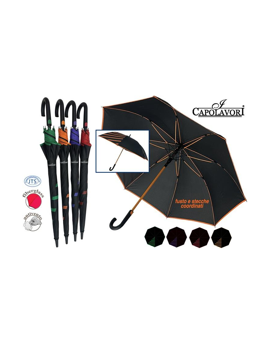 OMBRELLO LUNGO AUTOMATICO UNISEX ASSORTITO