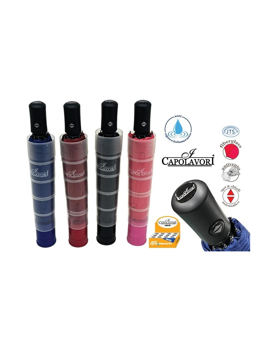 AUTOMATIC OPEN e CLOSE UNISEX UMBRELLA ASSORTED COLORS