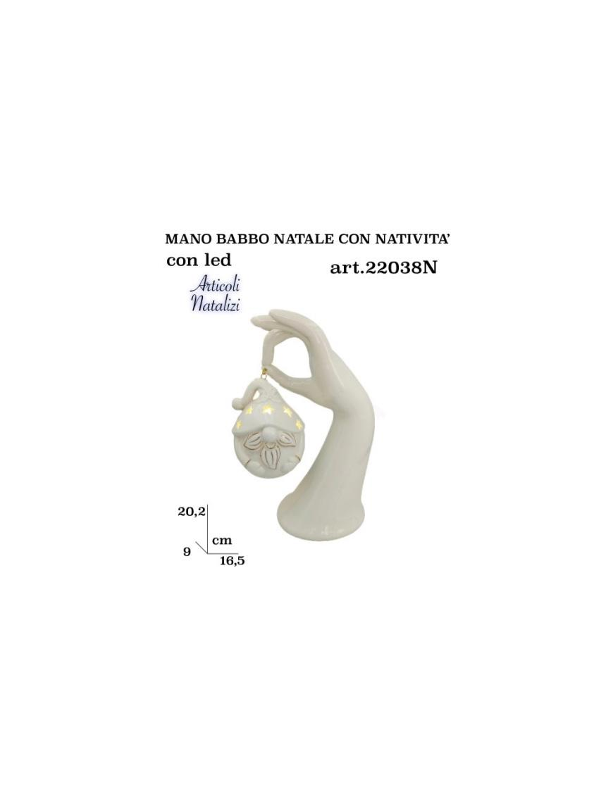 MANO C/PALLINA BABBO 20cm 22037N $$