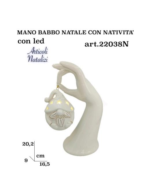 MANO C/PALLINA BABBO 20cm 22037N $$