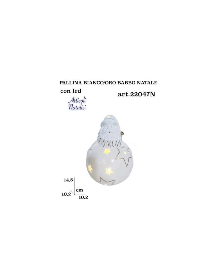 PALLINA BIANCO/ORO C/BABBO 14,5cm 2204$$