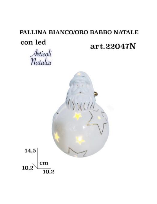 PALLINA BIANCO/ORO C/BABBO 14,5cm 2204$$