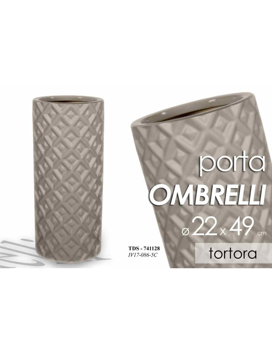 TAUPE CERAMIC UMBRELLA STAND 22x49cm