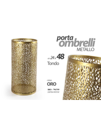 PORTAOMBRELLI METALLO ORO TONDO 24x48 CM