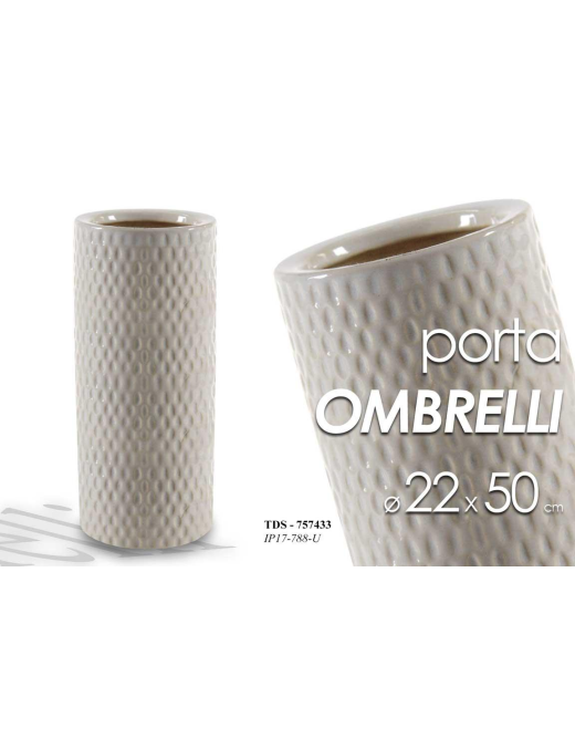 CERAM UMBRELLA STAND. TDS 50cm BEIGE