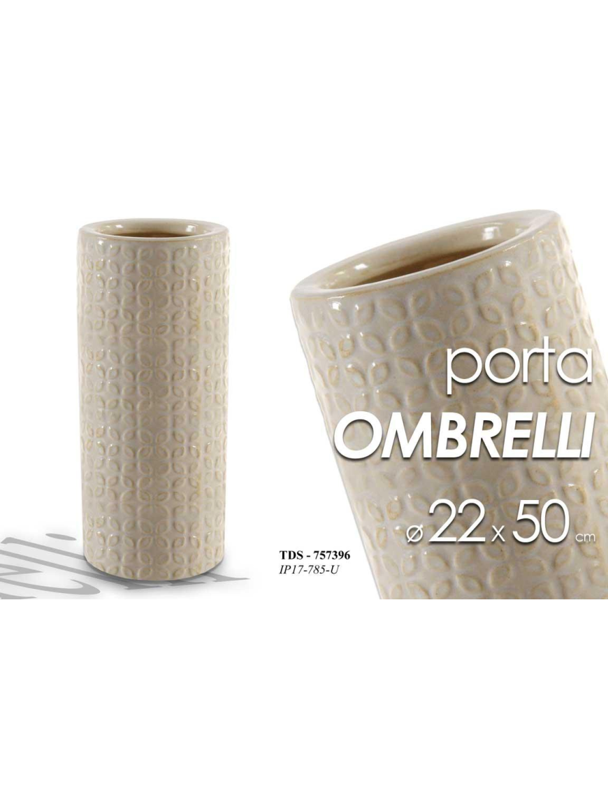 CERAM UMBRELLA STAND. TDS 50cm BEIGE
