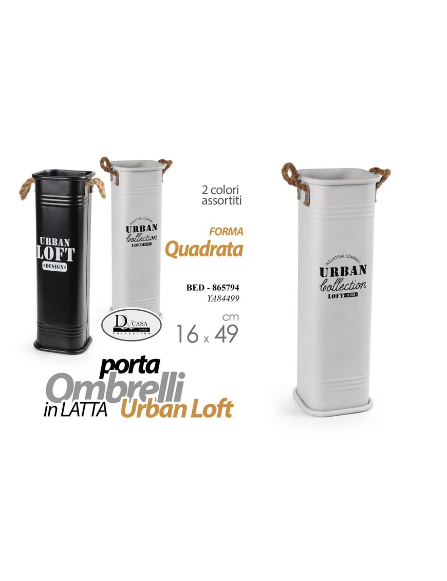 PORTAOMBRELLI LATTA 16x16x49 CON SCRITTA
