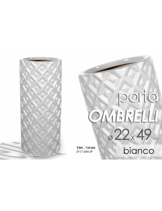 PORTAOMBRELLI IN CERAMICA  BIANCO 22x49cm