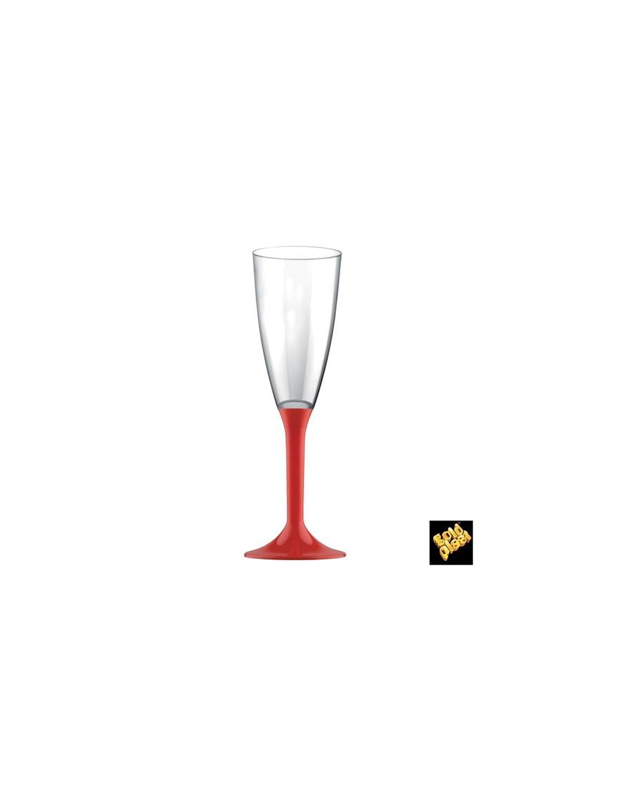 RED FLUTE GLASS 6 PIECES 120cc