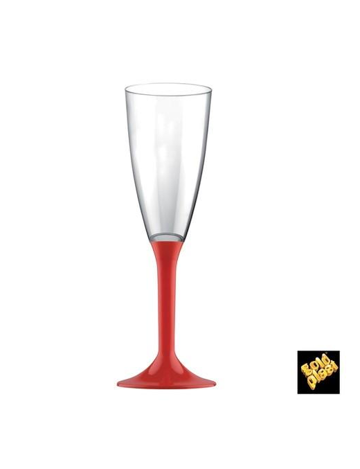 RED FLUTE GLASS 6 PIECES 120cc