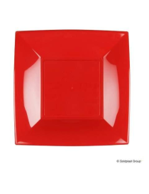 PIATTO ROSSO PIANO 23x23 CENTIMETRI 8 PEZZI