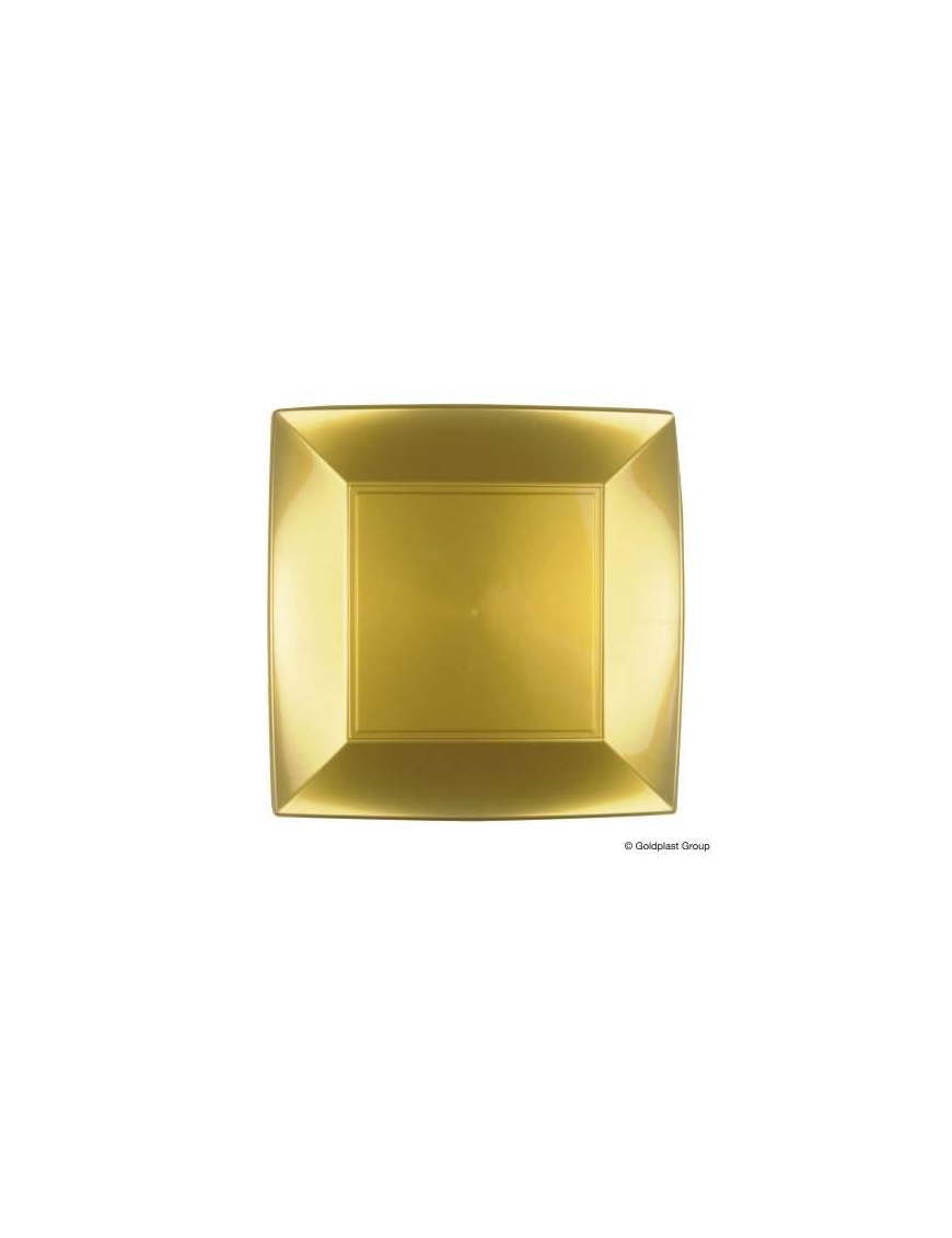 PIATTO ORO PIANO 23x23 CENTIMETRI 8 PEZZI
