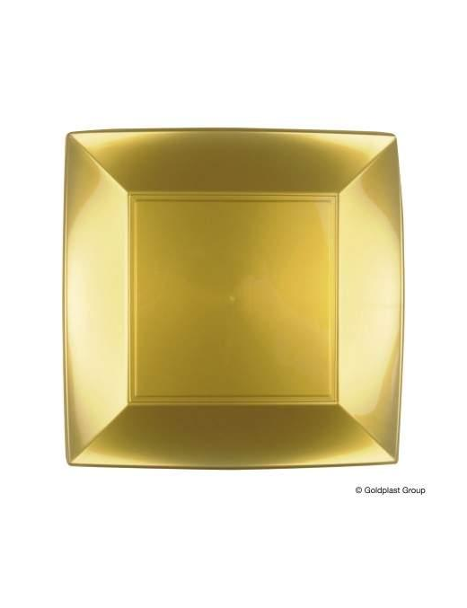 PIATTO ORO PIANO 23x23 CENTIMETRI 8 PEZZI