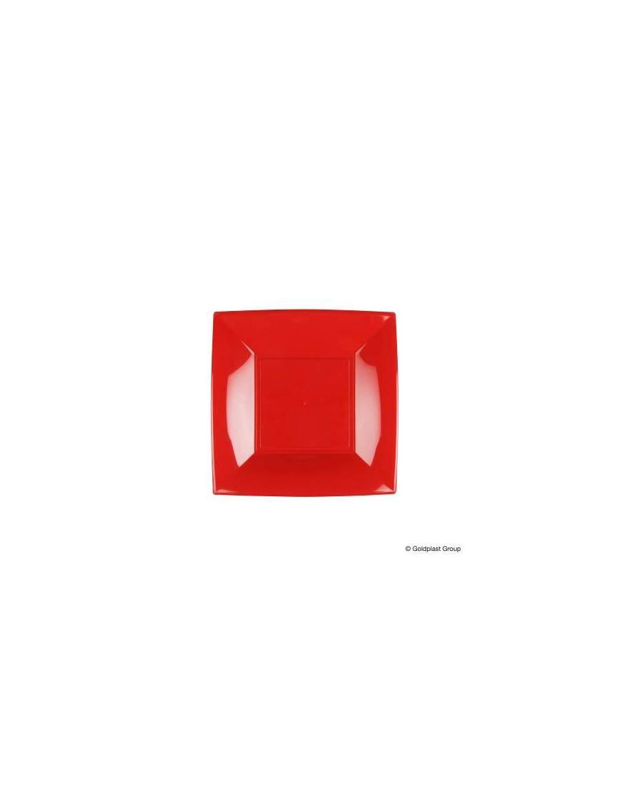 PIATTO ROSSO DESSERT 18x18 CENTIMETRI 8 PEZZI