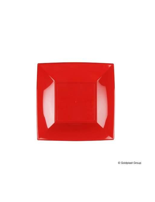 PIATTO ROSSO DESSERT 18x18 CENTIMETRI 8 PEZZI
