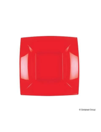 RED DEEP PLATE 18x18 CENTIMETERS 8 PIECES