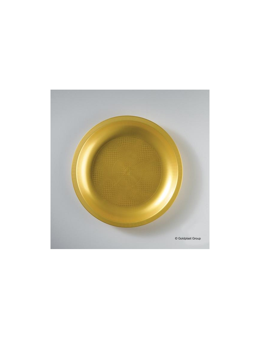 GOLD PLATE FLAT DIAMETER 22 CENTIMETERS 6 PIECES