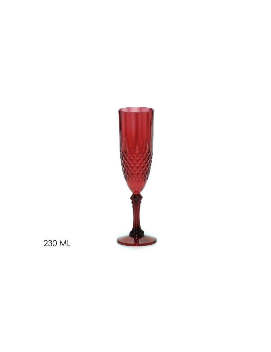 FLUTE IN PLASTICA ROSSO 230ml