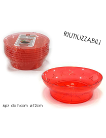 COPPETTA ROSSA 12x4cm  6pezzi