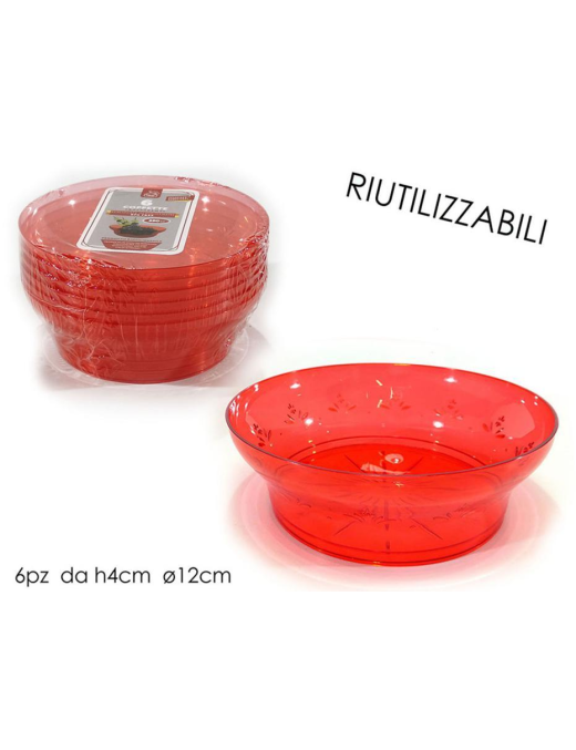 COPPETTA ROSSA 12x4cm  6pezzi