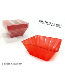 RED CUP 9x9x4cm 6 pieces