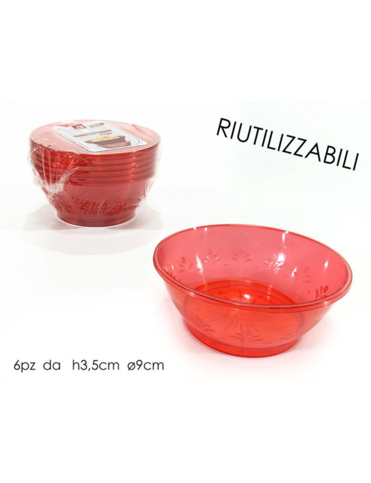 COPPETTA ROSSA 9x3c,5cm  6pezzi